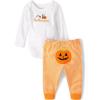 The Children’s Place Unisex Baby My First,long Sleeve Bodysuit and Pants, 2 Piece Set(1st Halloween)