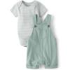 The Children’s Place baby-boys And Newborn Short Sleeve Bodysuit and Overalls 2 Piece Playwear Set(Olive)