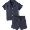 The Children’s Place baby-boys And Newborn Short Sleeve Top and Shorts,2-piece Outfit Set(Stonewear Blue)