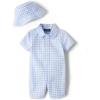 The Children’s Place baby-boys And Newborn Woven Plaid Romper and Hat 2-piece Set(Whirlwind)