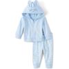 The Children’s Place baby-boys Zip Up Bunny Hoodie and Pants, 2 Pc Set