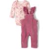 The Children’s Place baby-girls And Newborn Long Sleeve Body Suit and Overalls, 2 Piece Outfit(Primrose)