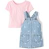 The Children’s Place baby-girls And Toddler Short Sleeve Shirt and Skirtall 2 Piece Outfit(Ivory Bunny)