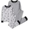 The Children’s Place boys 100% Cotton Long Sleeve Top and Pants, 2 Piece Pajama Set(Stripes/Sports 2-pack)