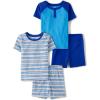 The Children’s Place boys 100% Cotton Short Sleeve Top and Shorts 2 Piece Pajama Set(Renew Blue 2-pack)