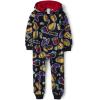 The Children’s Place boys Long Sleeve Fleece Hooded Zip Front One Piece Pajamas(Fast Food)