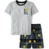 The Children’s Place boys Sleeve Top and Shorts,2 Piece Pajama Set(Happy Heather Grey)