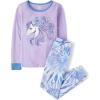 The Children’s Place girls 100% Cotton Long Sleeve Top and Pants, 2 Piece Pajama Set(Tie Dye Horse)