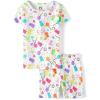 The Children’s Place girls 100% Cotton Short Sleeve Top and Shorts 2 Piece Pajama Set(Candy Print)