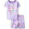 The Children’s Place girls 100% Cotton Short Sleeve Top and Shorts 2 Piece Pajama Set(Sleepsolotl)