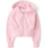 The Children’s Place girls Active Long Sleeve Premium Fleece Hooded Zip Up(Rose Mist)