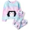 The Children’s Place girls Long Sleeve Top and Bottoms Cozy Fleece 2 Piece Pajama Set(Penguins)