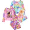 The Children’s Place girls Long Sleeve Top and Pants,2 Piece Pajama Set(Rainbow/Peony 2-pack)