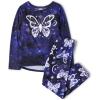 The Children’s Place girls Long Sleeve Top and Pants,2 Piece Pajama Set(Royal Blue Butterfly)