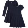 The Children’s Place girls Long & Short Sleeve Basic Skater Dress 2 Pack(Tidal 2-pack)