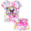 The Children’s Place girls Short Sleeve Top and Shorts 2 Piece Pajama Set(Peony Petals Dreamer)