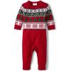 The Children’s Place unisex-baby And Newborn Knit Fairsile Romper(Classic Red)