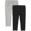 The Children’s Place,Girls,Assorted Everyday Capri Leggings(Black/ Smoke Gray 2-pack)