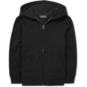 Active Long Sleeve Hooded Full Zip Front Sweatshirt(Black)