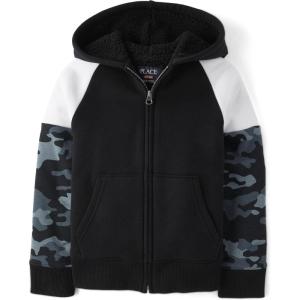 Active Long Sleeve Hooded Full Zip Front Sweatshirt(Camo)