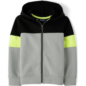 Active Long Sleeve Hooded Full Zip Front Sweatshirt(Igloo Colorblock)