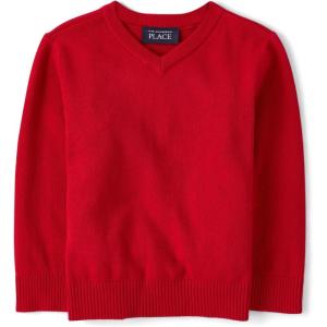The Children’s Place Baby-Boys and Toddler Long Sleeve V-Neck Pullover Sweater(Classic Red)