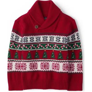 The Children’s Place Baby-Boys and Toddler Long Sleeve V-Neck Pullover Sweater(Red)