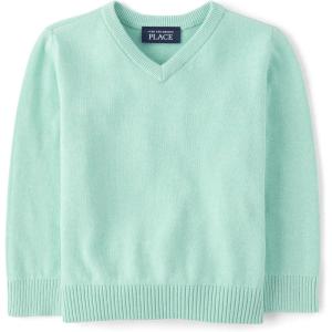 The Children’s Place Baby-Boys and Toddler Long Sleeve V-Neck Pullover Sweater(Whirlwind Blue V-neck)