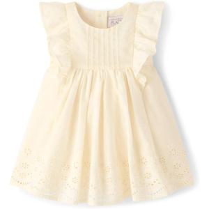 The Children’s Place Baby-Girls and Newborn Casual Short Sleeve Dress with Diaper Cover(Fair Ivory)