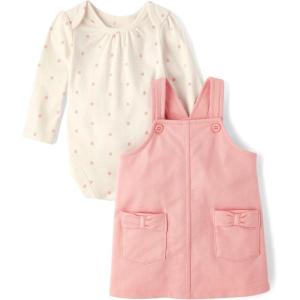 The Children’s Place Baby-Girls and Toddler Long Sleeve Top and Dress Set(Pink Kiss)