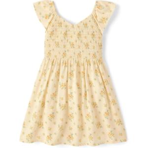 The Children’s Place Baby-Girls and Toddler Short Sleeve Smocked Summer Dresses(Flutter Yellow)