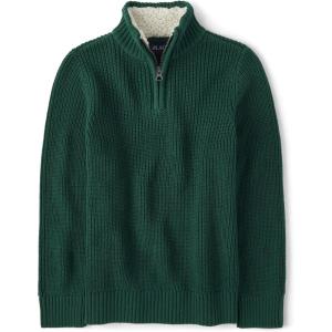 The Children’s Place Boys Long Sleeve V-Neck Pullover Sweater(Green)