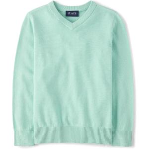 The Children’s Place Boys Long Sleeve V-Neck Pullover Sweater(Mellow Aqua)