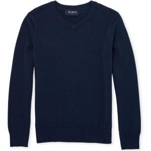The Children’s Place Boys Long Sleeve V-Neck Pullover Sweater(Tidal Single)