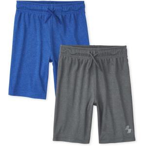 The Children’s Place Boys Performance Basketball Shorts(Blue/Grey 2-pack)