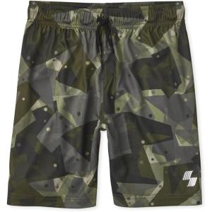 The Children’s Place Boys Performance Basketball Shorts(Camo Green)