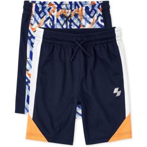 The Children’s Place Boys Performance Basketball Shorts(Org/Blu Multi 2-pack)