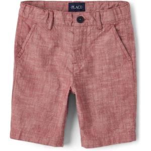 The Children’s Place Boys’ Uniform Chino Shorts(Hampton Red)