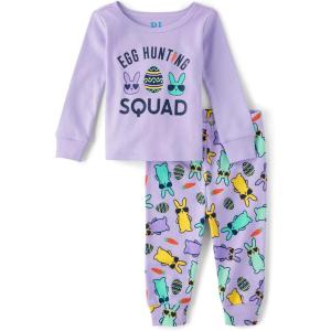 The Children’s Place Easter Family Matching Snug Fit Cotton Pajamas(Lavendar Egg Hunting Squad)