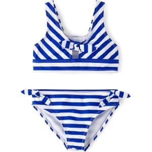 The Children’s Place Girls 2-Piece Bikini Swimsuit(Renew Blue Stripe)