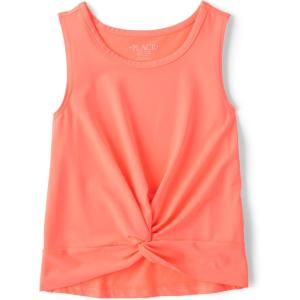 The Children’s Place Girls Active Twist Front Tank Top(Coral Rocket)