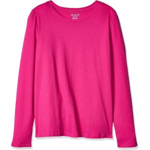 The Children’s Place Girls Basic Long Sleeve Layering Tees(Aurora Pink Single)