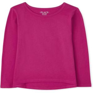 The Children’s Place Girls Basic Long Sleeve Layering Tees(Palm Pink)