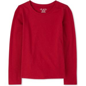 The Children’s Place Girls Basic Long Sleeve Layering Tees(Ruby Single)
