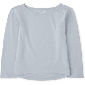 The Children’s Place Girls Basic Long Sleeve Layering Tees(Smoky Blue)
