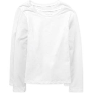 The Children’s Place Girls Basic Long Sleeve Layering Tees(White 2-pack)