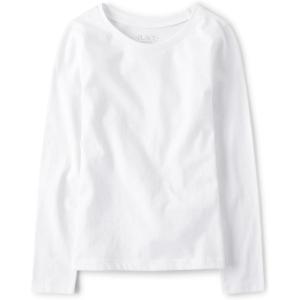 The Children’s Place Girls Basic Long Sleeve Layering Tees(White Single)