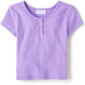 The Children’s Place Girls Basic Short Sleeve Knit Shirts(Dream Lilac)