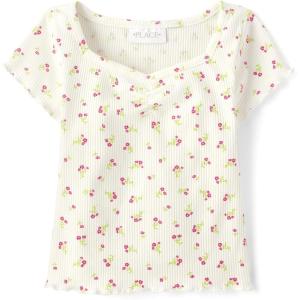 The Children’s Place Girls Basic Short Sleeve Knit Shirts(Simply White)