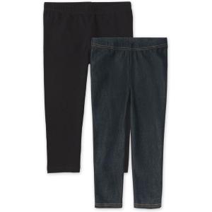 The Children’s Place Girls Essential Capri Leggings(Black/True Indigo 2-pack)
